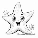 Whimsical Cartoon Starfish Coloring Pages 1