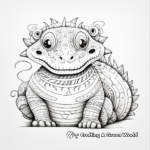 Whimsical Chinese Alligator Coloring Pages 4