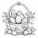Whimsical Easter Basket with Eggs Coloring Pages 3