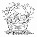 Whimsical Easter Basket with Eggs Coloring Pages 4