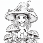Whimsical Fairy and Toadstool Coloring Pages 1