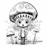 Whimsical Fairy and Toadstool Coloring Pages 2
