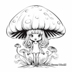 Whimsical Fairy and Toadstool Coloring Pages 3