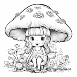 Whimsical Fairy and Toadstool Coloring Pages 4