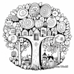 Whimsical Fairy-tale Forest Coloring Pages 1