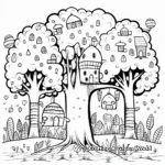 Whimsical Fairy-tale Forest Coloring Pages 2