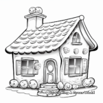 Whimsical Fairy-Tale Gingerbread House Coloring Pages 1