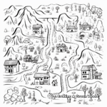 Whimsical Fairy-Tale Treasure Map Coloring Pages 1
