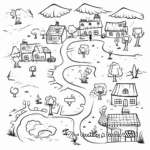Whimsical Fairy-Tale Treasure Map Coloring Pages 2