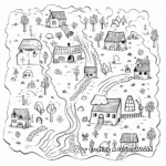 Whimsical Fairy-Tale Treasure Map Coloring Pages 3