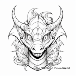 Whimsical Fairytale Dragon Head Coloring Pages 2