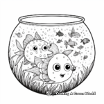 Whimsical Fancy Fish Bowl Coloring Pages 1