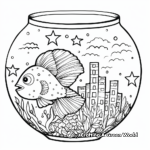 Whimsical Fancy Fish Bowl Coloring Pages 2