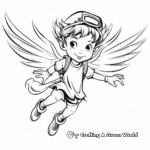 Whimsical Flying Santa’s Elf Coloring Pages 1