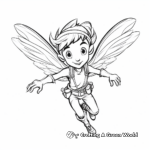 Whimsical Flying Santa’s Elf Coloring Pages 3