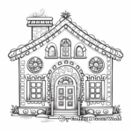 Whimsical Gingerbread House Coloring Pages 1