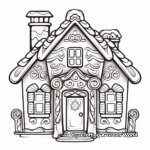 Whimsical Gingerbread House Coloring Pages 2