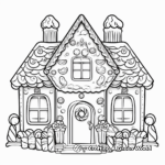 Whimsical Gingerbread House Coloring Pages 3