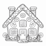 Whimsical Gingerbread House Coloring Pages 4