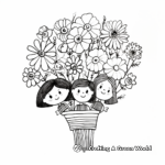 Whimsical Happy Wednesday Flower Bouquet Coloring Pages 1
