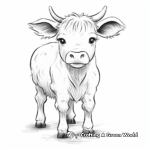 Whimsical Highland Cow Coloring Pages 1