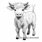 Whimsical Highland Cow Coloring Pages 3