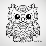Whimsical Kawaii Owl Coloring Pages 3