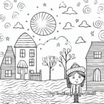 Whimsical March Weather Coloring Pages 2