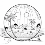 Whimsical Patterned Beach Ball Coloring Pages 2