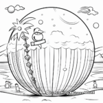 Whimsical Patterned Beach Ball Coloring Pages 4