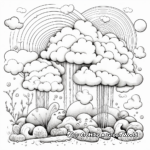 Whimsical Rainbow and Clouds Coloring Pages 2