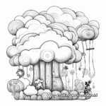 Whimsical Rainbow and Clouds Coloring Pages 4