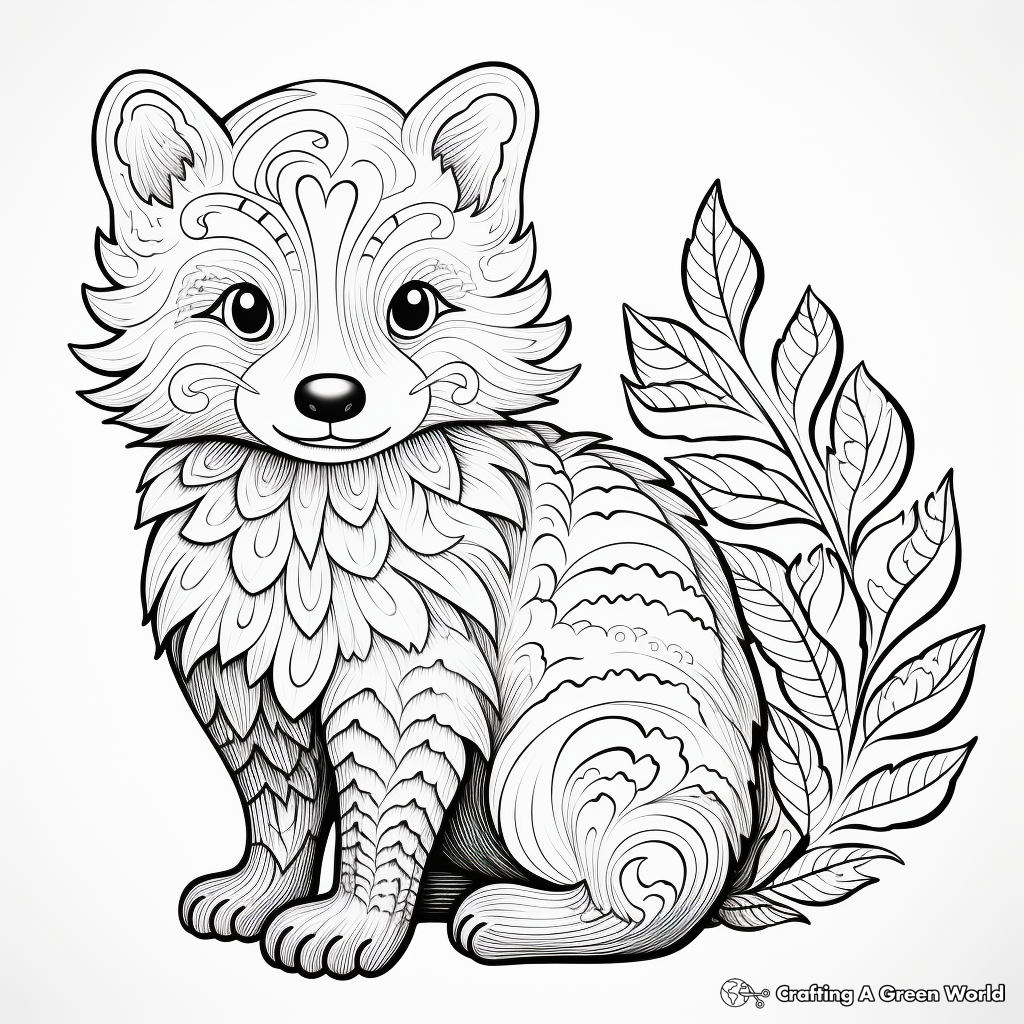 Whimsical Red Panda Coloring Pages for Creative Minds 3