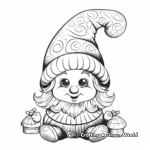 Whimsical Santa Gnome Coloring Pages 2