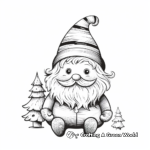 Whimsical Santa Gnome Coloring Pages 3