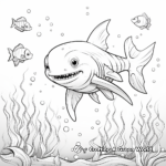 Whimsical Shark Fairy Tale Coloring Pages 4