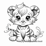 Whimsical Tiger Fairy Coloring Pages 3