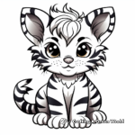 Whimsical Tiger Fairy Coloring Pages 4