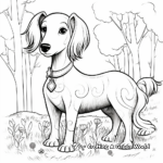 Whimsical Unicorn Dachshund Dog Coloring Pages 1