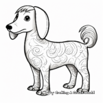 Whimsical Unicorn Dachshund Dog Coloring Pages 2