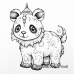 Whimsical Unicorn Panda Coloring Pages 2