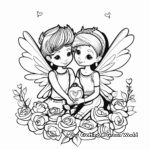 Whimsical Valentines Day Fairies Coloring Pages 1