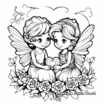 Whimsical Valentines Day Fairies Coloring Pages 3