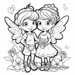 Whimsical Valentines Day Fairies Coloring Pages 4