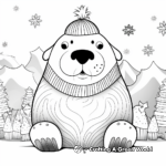 Whimsical Walrus in Winter Coloring Pages 2