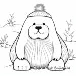 Whimsical Walrus in Winter Coloring Pages 3