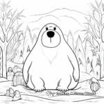 Whimsical Walrus in Winter Coloring Pages 4