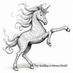 Whimsical Waltz Dancing Unicorn Coloring Pages 1