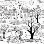 Whimsical Winter Fairy Tale Coloring Pages 1