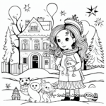 Whimsical Winter Fairy Tale Coloring Pages 4